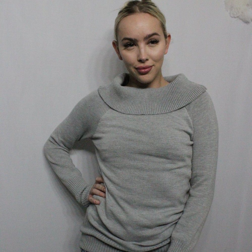 Gray Long Sleeve Shirt Dress